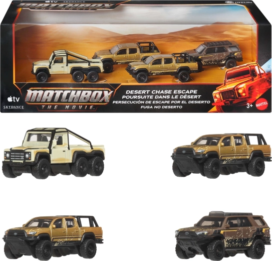 Matchbox The Movie Desert Chase Escape set di 4 veicoli 1:64