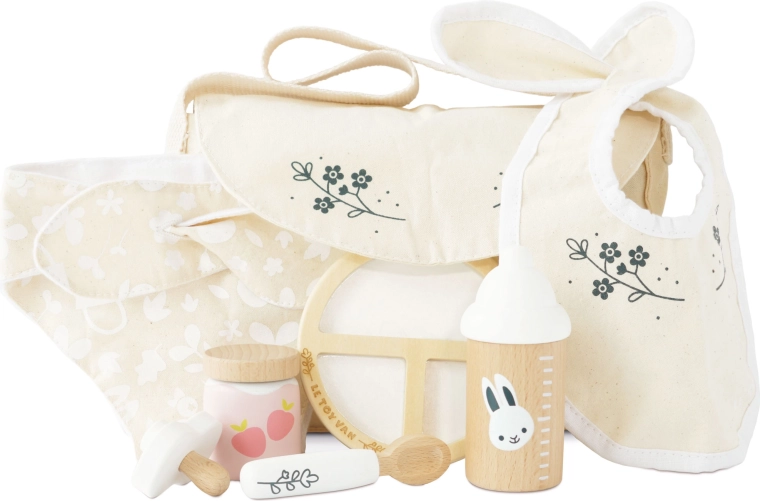 Le Toy Van set in legno per la pappa delle bambole in borsa