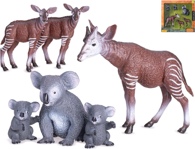 Set di animali della savana con cuccioli – figurine in plastica