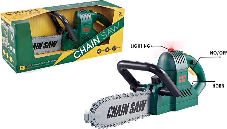 Motosega giocattolo a batteria con luce e suono