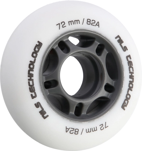 Ruote opache per pattini inline NILS Extreme 72 mm 82A, bianche, set da 4 pezzi