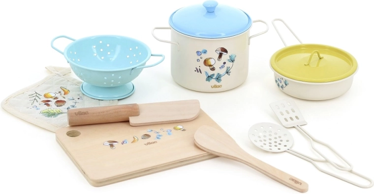 Vilac set di stoviglie in metallo My Nature Kitchen