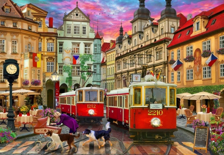 Puzzle Bluebird Tram di Praga 1000 pezzi