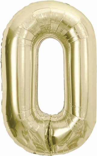 Palloncino in foil numero 0 color champagne