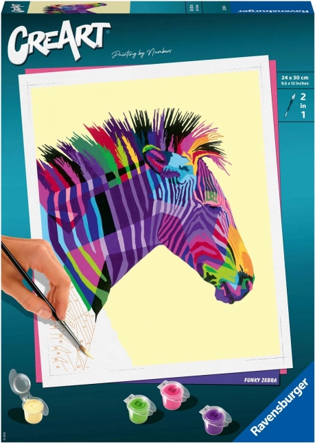 Creart: pittura secondo i numeri – funky zebra