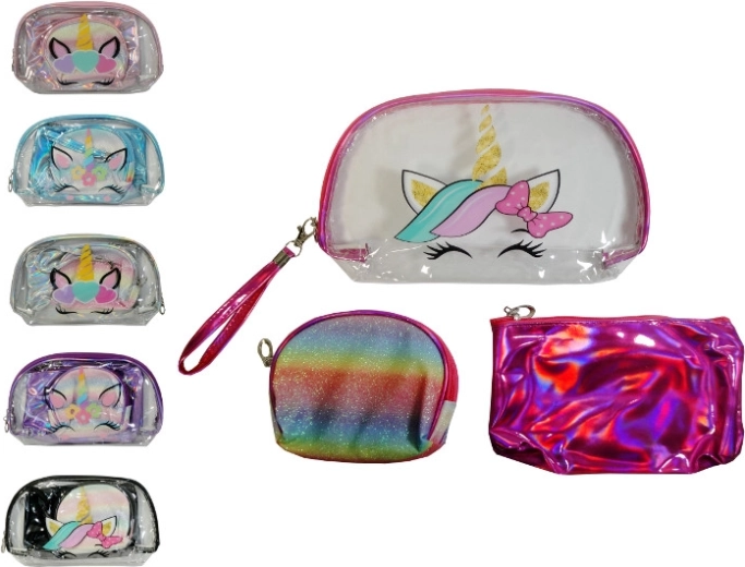 Set di 3 pochette cosmetiche per bambini