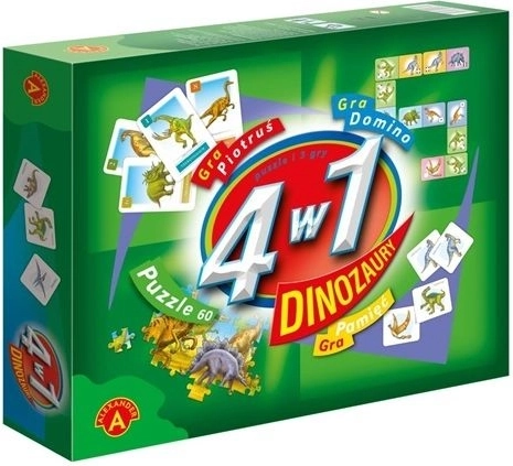 Set giochi e puzzle 4 in 1 Dinosauri