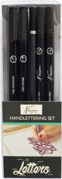 Set di pennarelli di varie larghezze per disegno e calligrafia, 5 pz