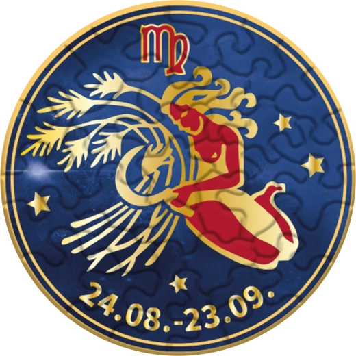 Curiosi puzzle rotondo Zodiaco: Vergine, 33 pezzi