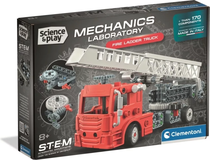 Clementoni Science&Play Laboratorio meccanico Camion dei pompieri con scala