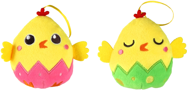Decorazione pasquale pulcino con fischietto, set di 8 pz