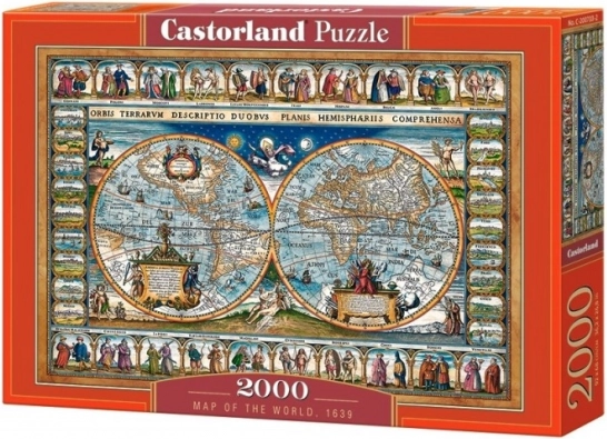Puzzle 2000 pezzi Mappa del mondo 1639