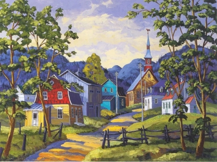 Norimpex pittura con diamanti Città colorata tra le montagne 30 × 40 cm