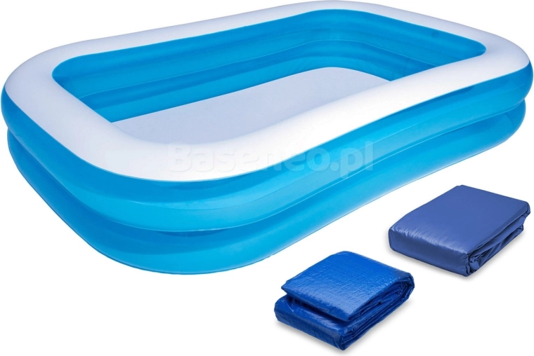 Piscina familiare gonfiabile con copertura e telo di base 262 × 175 × 51 cm BESTWAY