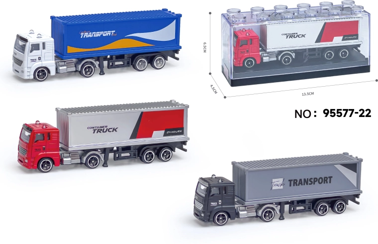 Modello in metallo del camion container 1:64