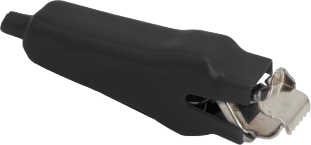 Pinza a coccodrillo extra grande con isolamento in PVC nero, 70 mm