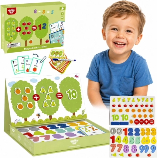 Tooky Toy puzzle magnetico Montessori in legno – scatola didattica di matematica (86 pezzi)