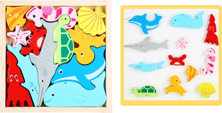 Puzzle in legno – animali marini