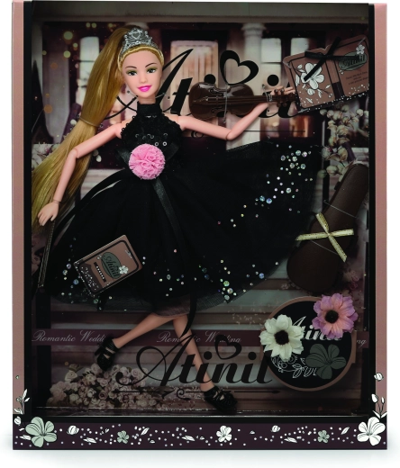 Bambola in abito da sera con accessori 28 cm