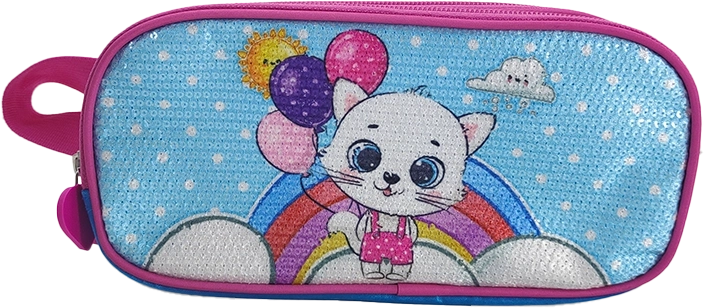 Astuccio Gattina con palloncini 23 cm