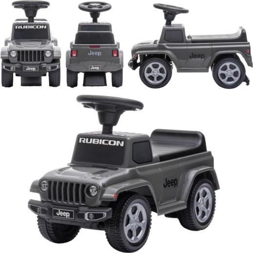 Cavalcabile per bambini Jeep Rubicon con clacson e suoni del motore grigio