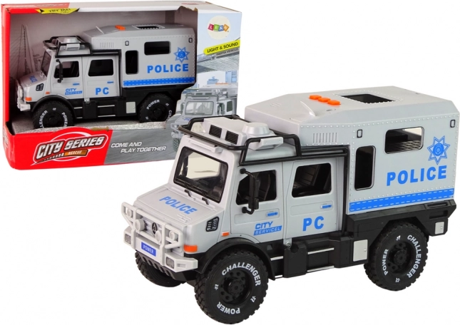 Veicolo terrestre mobile del servizio urbano con porte apribili, suoni e luci