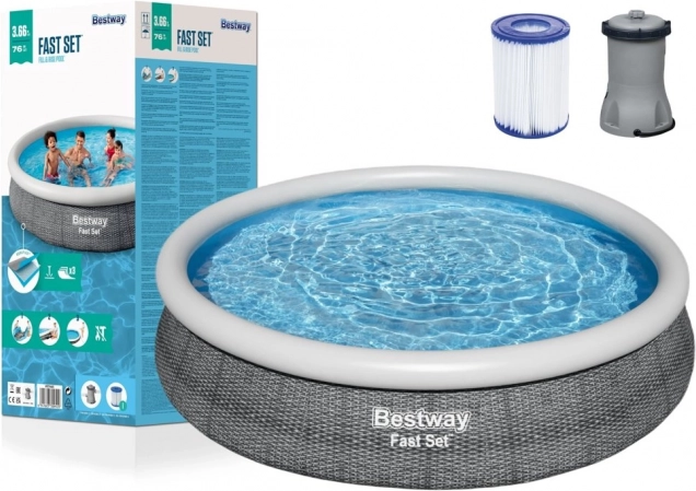 Piscina gonfiabile BESTWAY Fast Set 366 × 76 cm con filtrazione