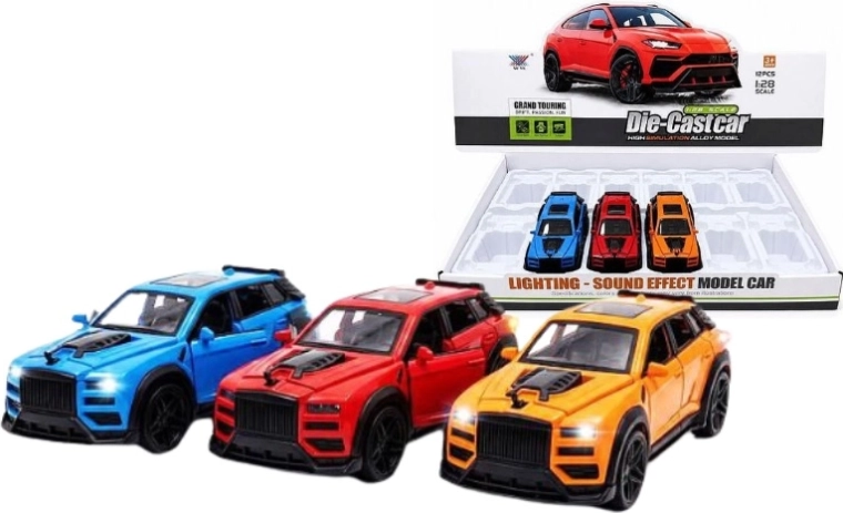 Auto fuoristrada HX266 con 3 ruote, effetti luminosi e sonori 19 cm