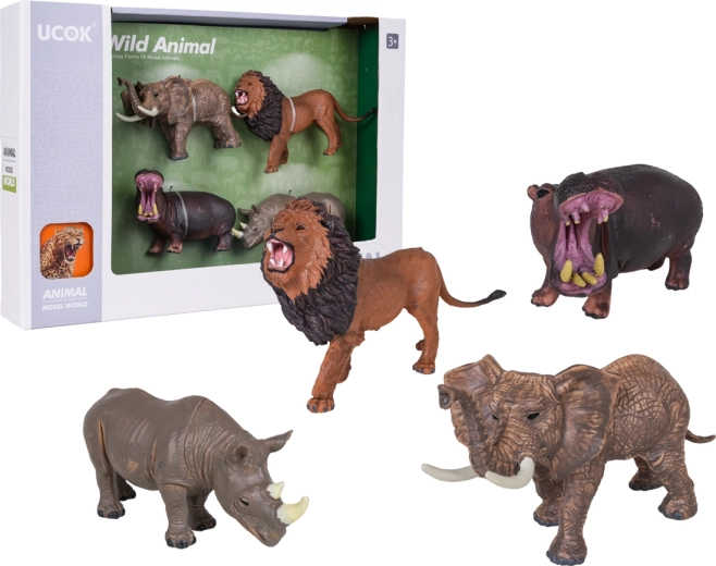 Set di figurine realistiche di animali selvatici (4 pz)