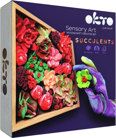 Set creativo di modellazione succulente in cornice di legno