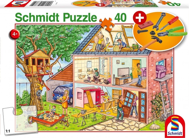 Puzzle Schmidt Artigiani laboriosi 40 pezzi con attrezzi per bambini