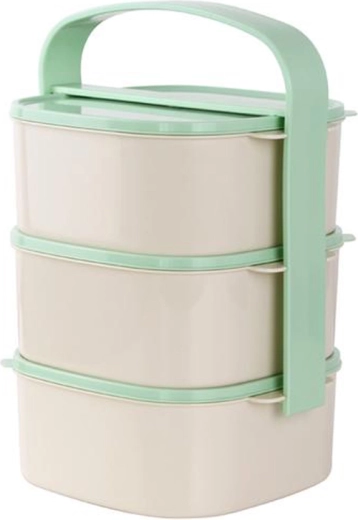 Portavivande in plastica 3×1 l, mix di colori dei coperchi