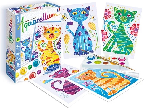 Sentosphere set creativo ad acquerello Aquarely mini Gatti