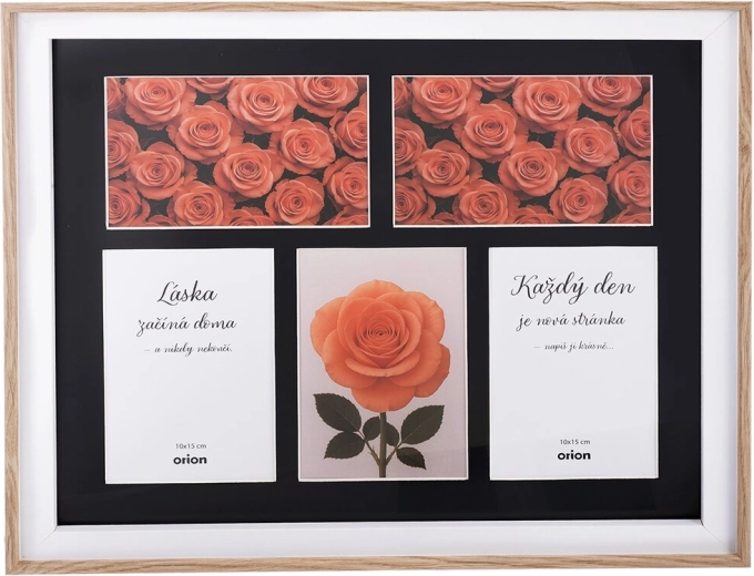 Multicornice in legno beige per 5 foto 10 × 15 cm, 40 × 34 cm