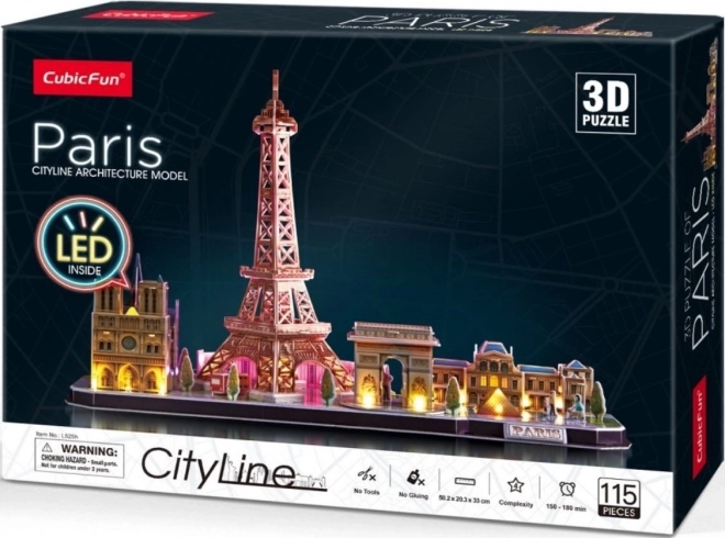 Puzzle 3D luminoso cityline panorama parigi 115 pezzi