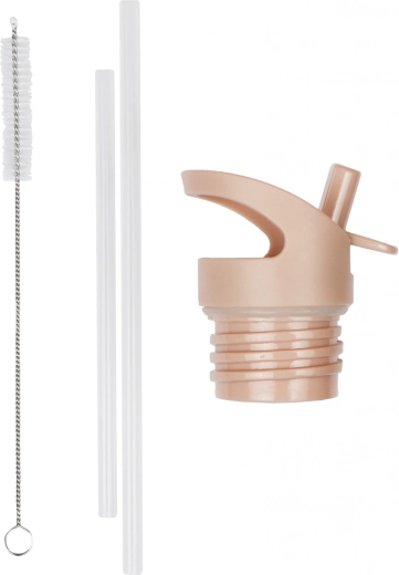 A Little Lovely Company set di tappo, spazzolino e cannuccia per bottiglia in acciaio inox 350 ml – Arcobaleno