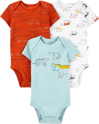 Body neonato Carter’s a manica corta Dino, 3 pezzi, taglia 56 (NB)