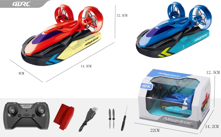 Hovercraft RC 2 in 1 telecomandato 14,2 cm - blu