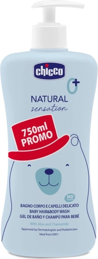Chicco shampoo per capelli e corpo Natural Sensation con aloe e camomilla 750 ml