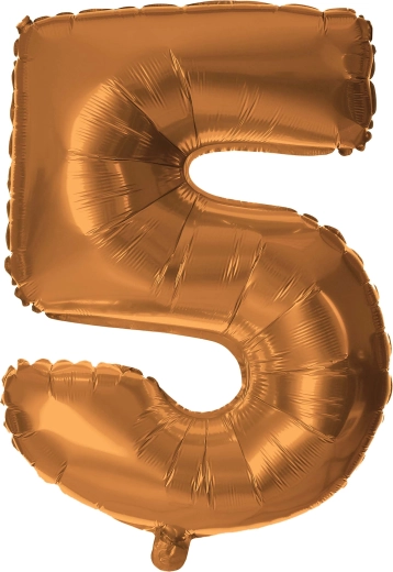 Palloncino in foil numero 5 30 cm bronzo TORO