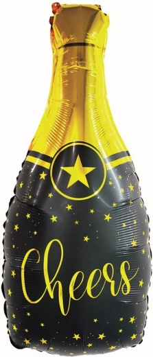 Palloncino in mylar a forma di bottiglia di champagne Cheers