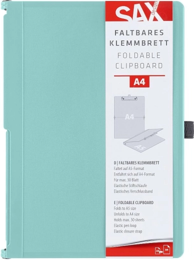 Cartellina portadocumenti richiudibile con clip SAX A4 verde petrolio