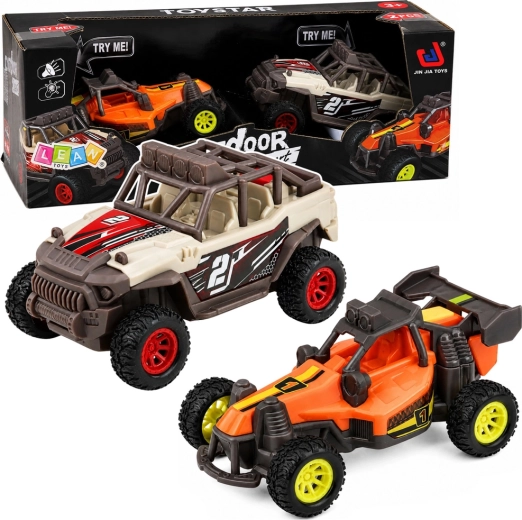 Set di 2 auto fuoristrada buggy con luci e suoni 14 cm