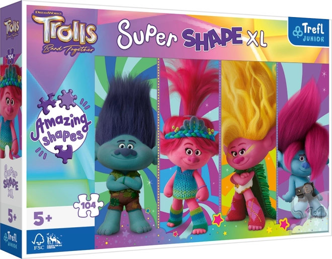 Trefl puzzle Super Shape XL Trolls: giochi dei troll 104 pezzi