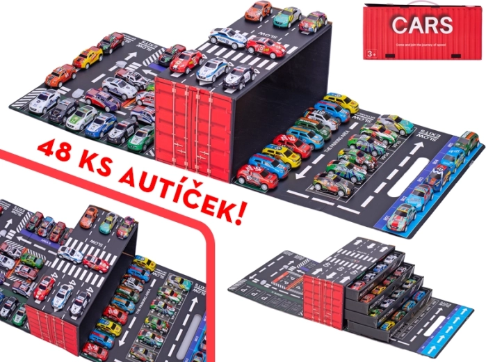 Set di auto da corsa in metallo con retrocarica 48 pz