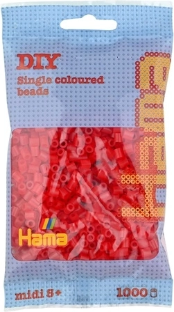 Perline da stirare Hama Midi – rosso trasparente (1000 pz)