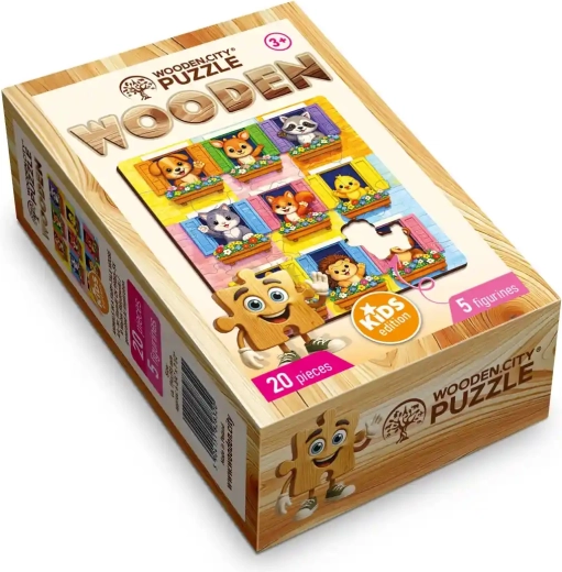 Puzzle in legno Wooden City Animali nella casa delle fiabe, 20 pezzi