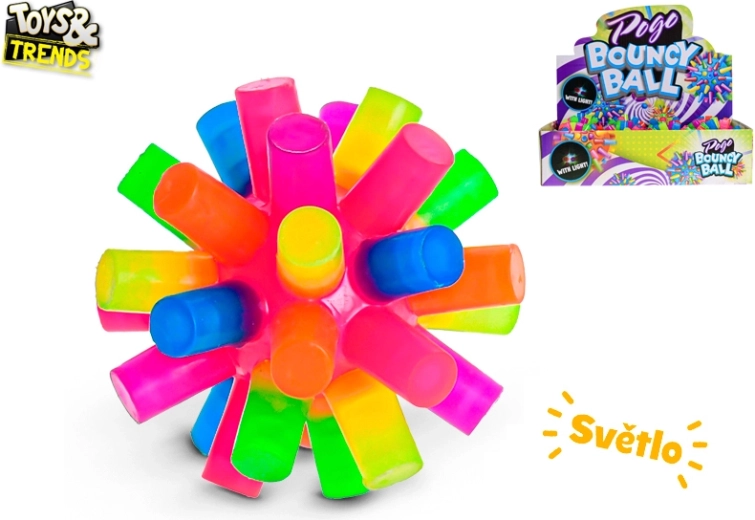 Pallina rimbalzante luminosa colorata 7,5 cm a batteria