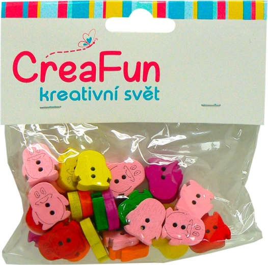 Perline in legno a forma di matita 14 × 15 mm, 30 pz