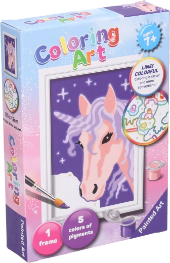 Pittura con i numeri: unicorno, 13 cm
